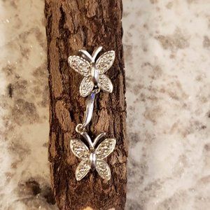 Butterfly Dangle Pendant 925 Sterling Silver